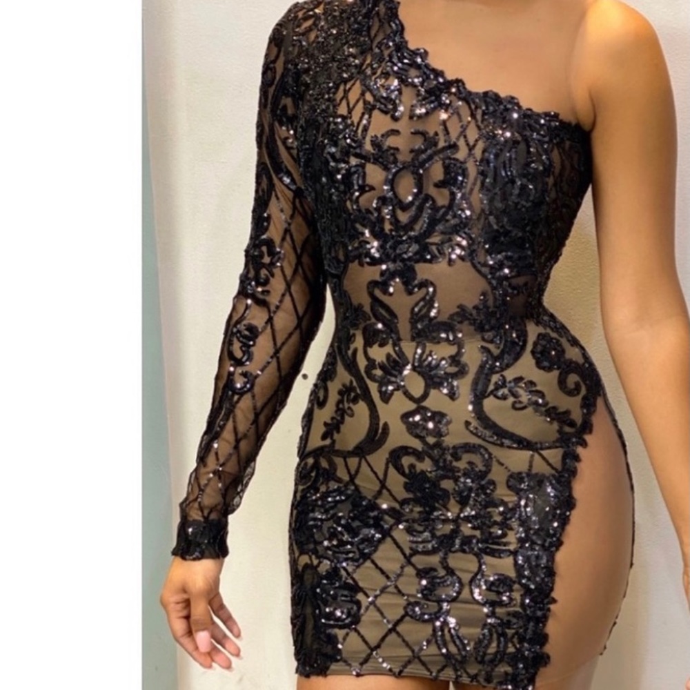 Black sequin dress